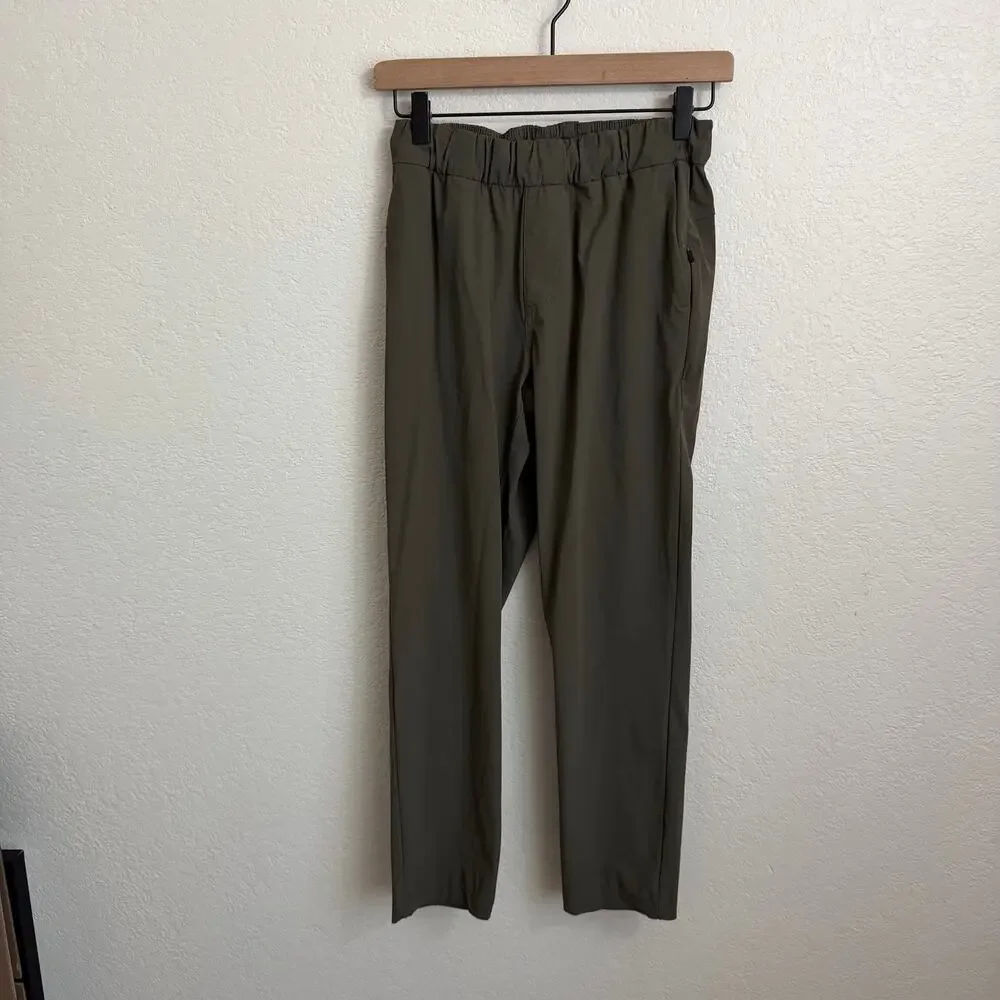 Vuori Miles Mid-Rise Elastic Waist Straight Leg Ankle Pant Pistachio Green Small